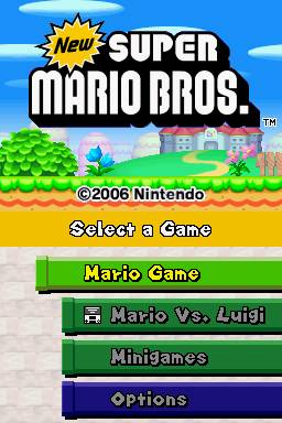 New Super Mario Bros Title Screen
